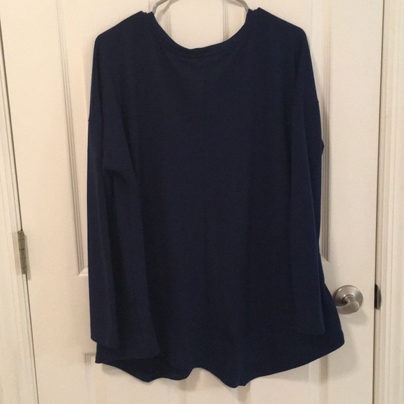 St. John's Bay Active Solid Blue Petite XXL PXXL Long Sleeve Shirt Lounge Tee - Picture 3 of 8